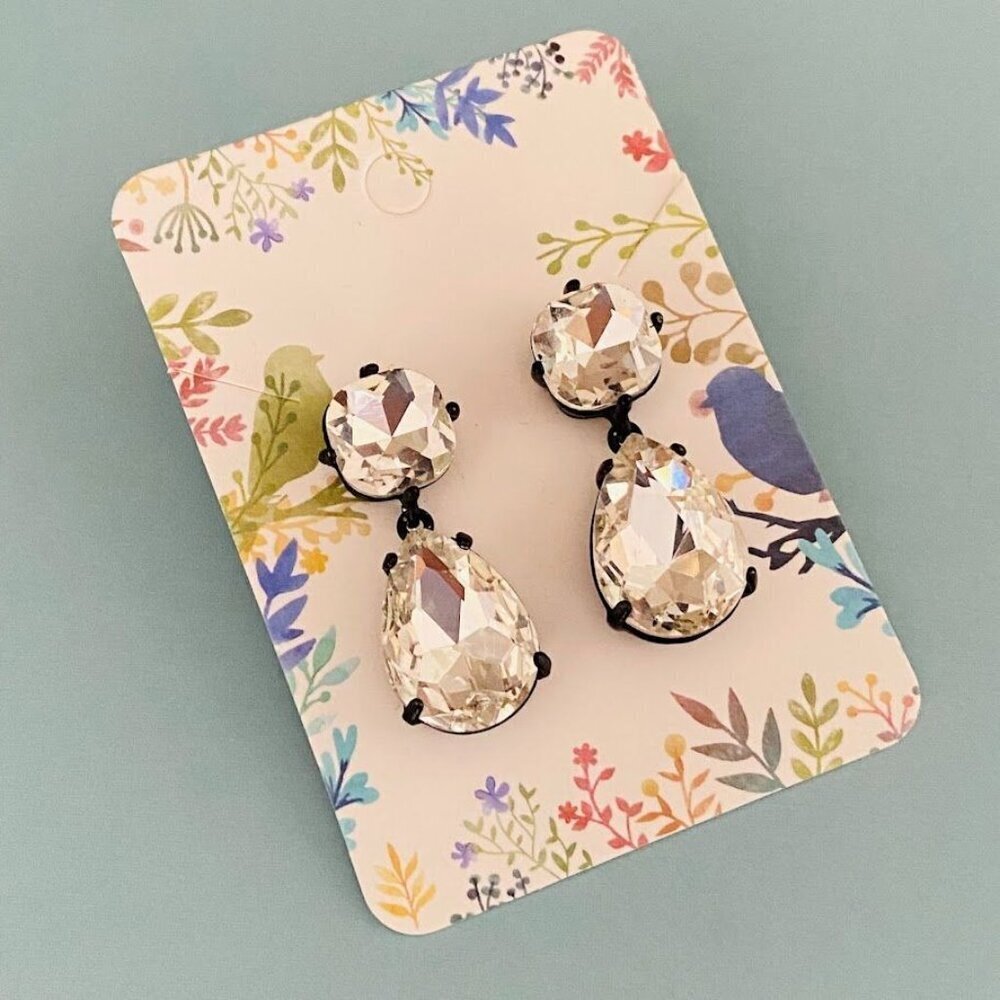 C Wonder Simulated Diamond Statement Drop Earrings - Picture 2 of 4